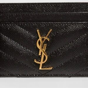 YSL Black Leather Card Holder